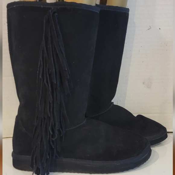 STEVE MADDEN BLACK SUEDE‎ LEATHER BOOTS (sz 6) - Picture 1 of 5